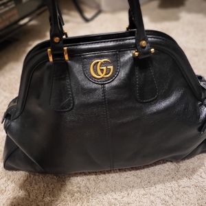 Gucci XL black leather women handbags